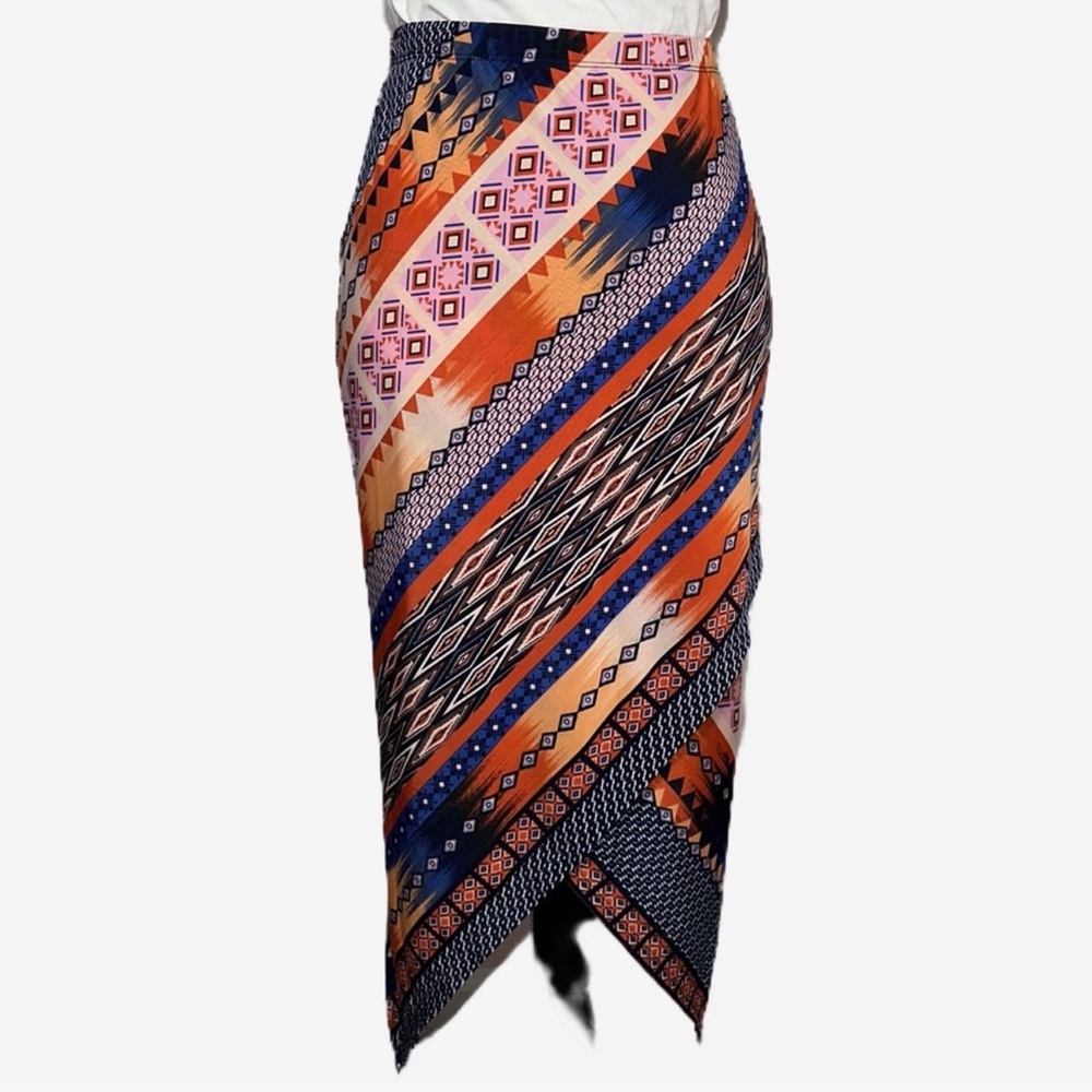 Multicolor Geometric Patterned Women's Skirt